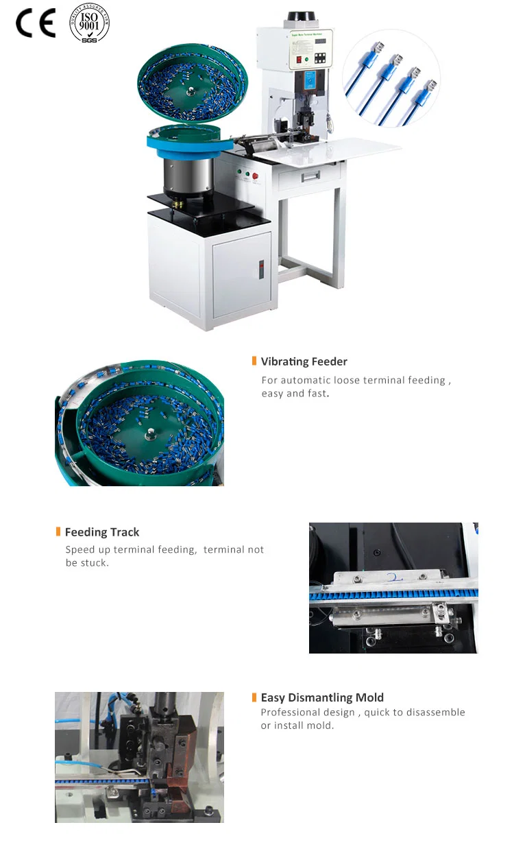 Loose Terminals Crimping Machine With Vibration Plate Feeding, Wire Loose Terminal Crimping Machine, Cable Lug Crimping Machine, Plastic Shell Terminal Crimping Machine
