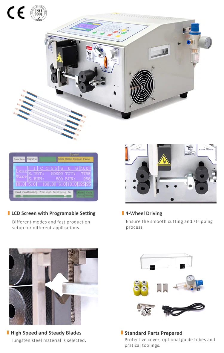 Automatic flat cable stripper and cutter machine WPM-09BHT, Flat Cable Stripping Machine, Wire Cutting Stripping Machine, Wire Stripping Tool Product
