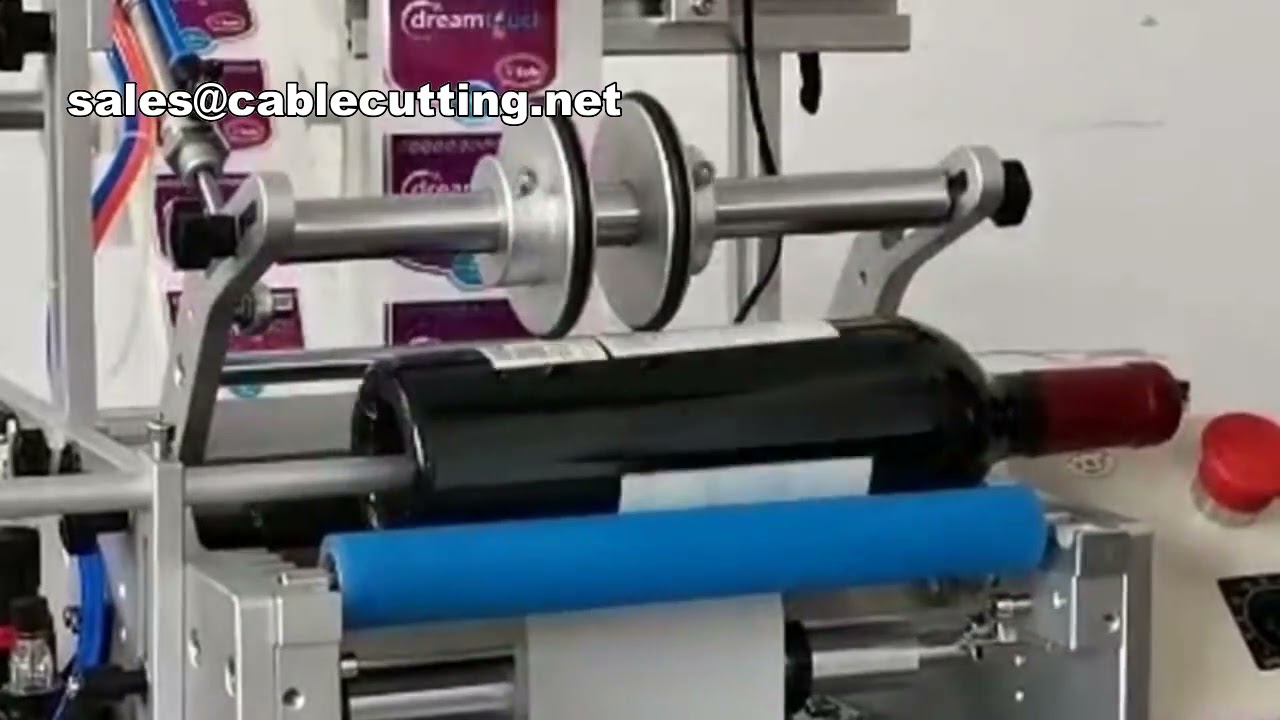 Labeling Machine for Round Bottles Front and Back Labels, double labels round bottle labeling machin