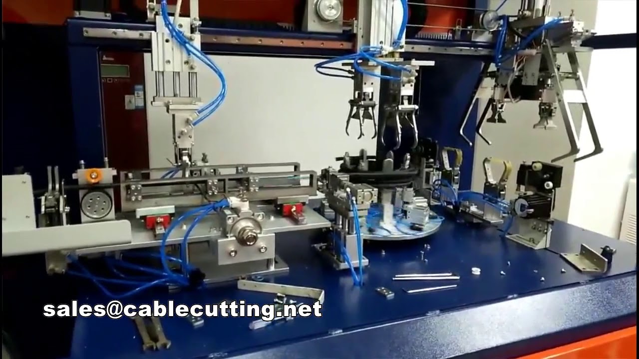Full automatic wire cutting stripping winding coiling and tying machine