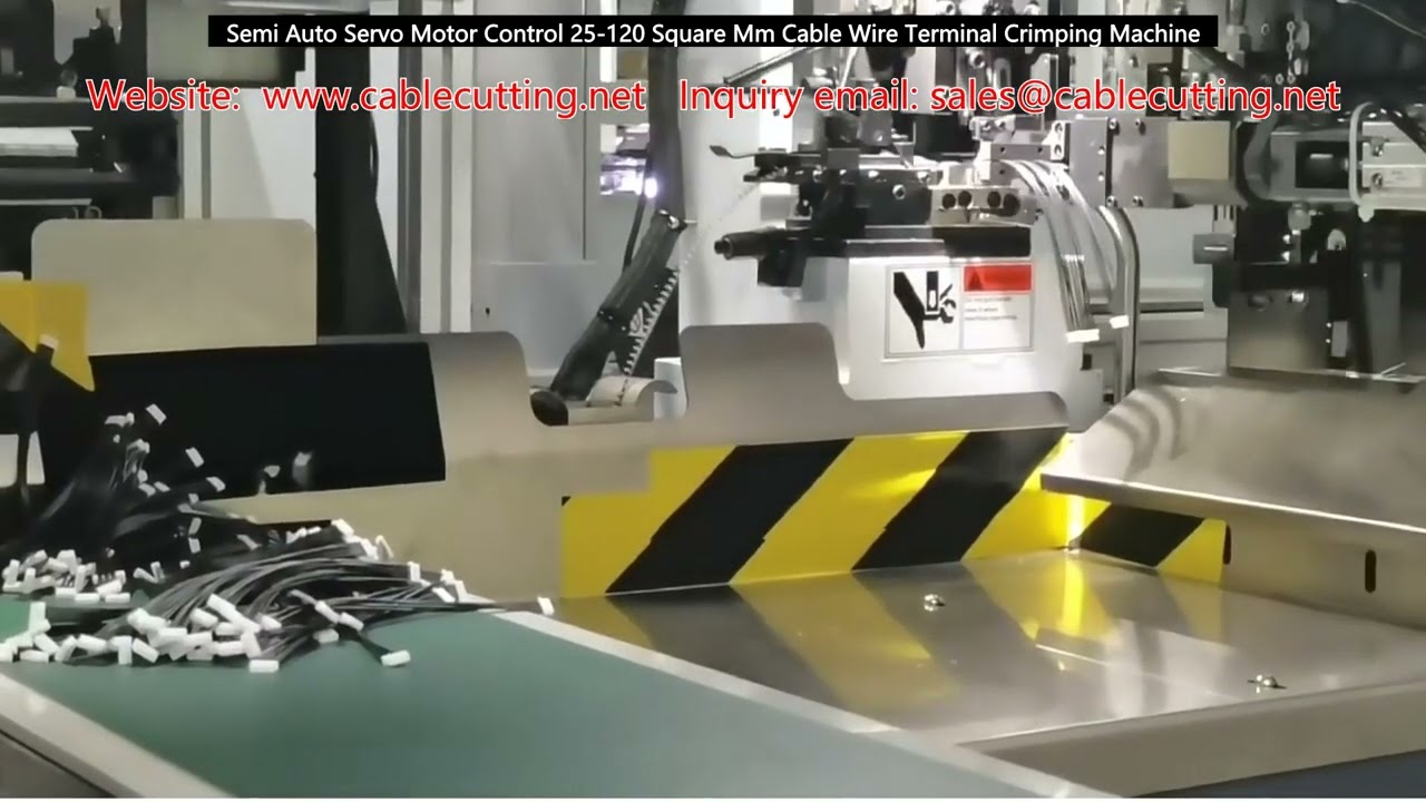 Semi-Auto Servo Motor Control 25-120 Square Mm Cable Wire Terminal Crimping Machine