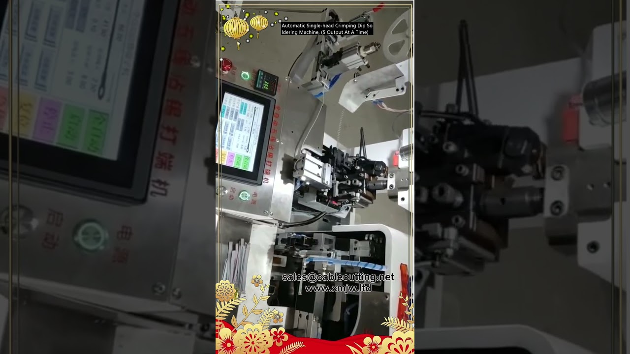 Automatic Single-Head Crimping and Dip Soldering Machine, 5 Output at a Time