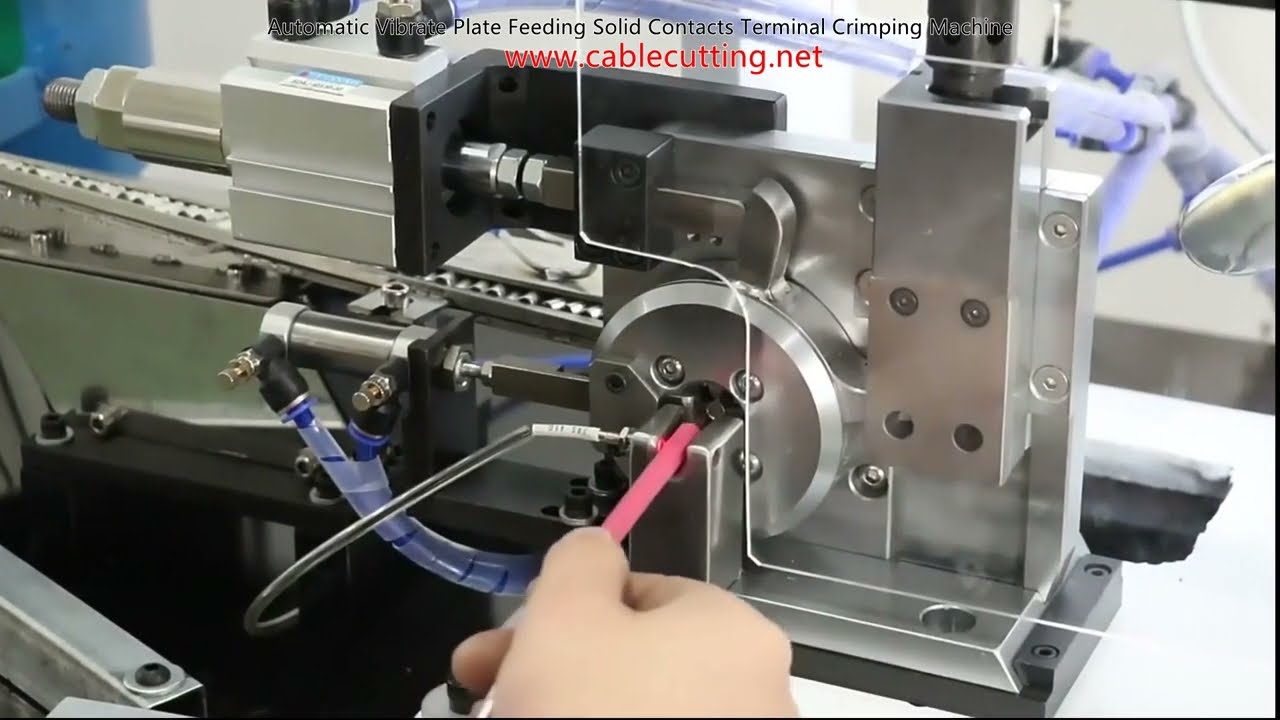 Automatic Vibratory Plate Feeding Solid Contacts Terminal Crimping Machine