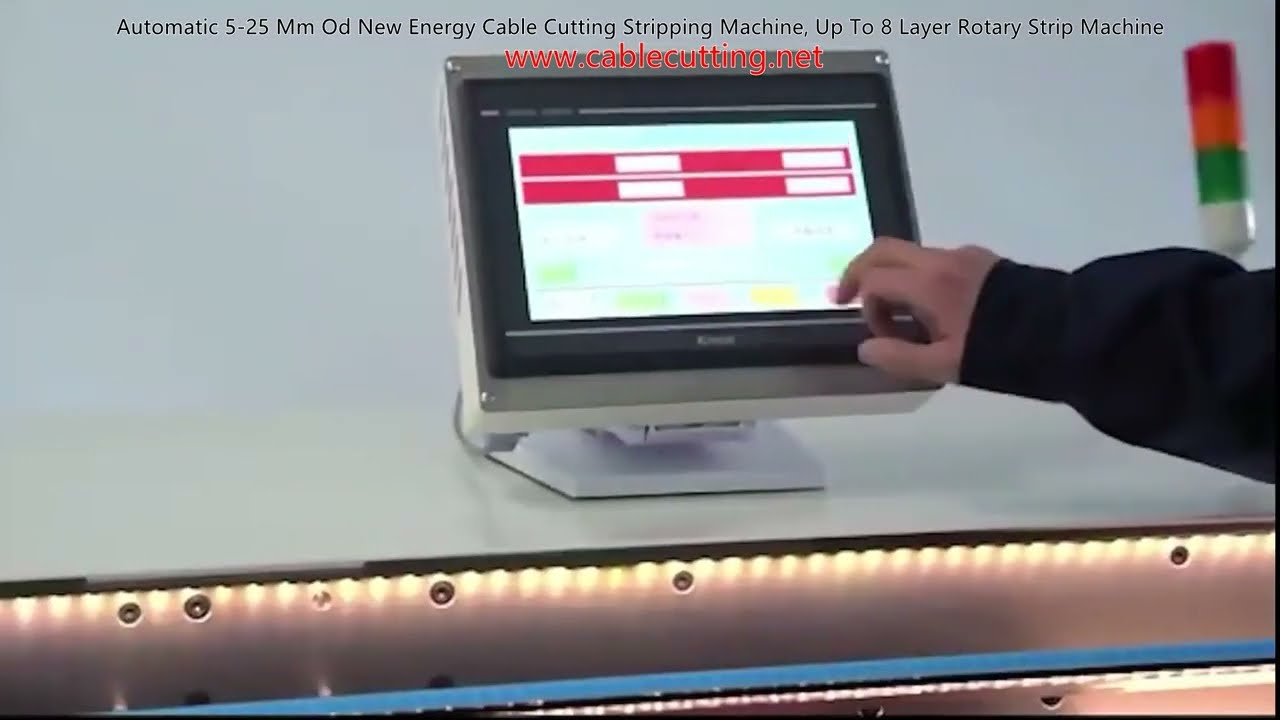Automatic 5 25 Mm Od New Energy Cable Cutting Stripping Machine, Up To 8 Layer Rotary Strip Machine