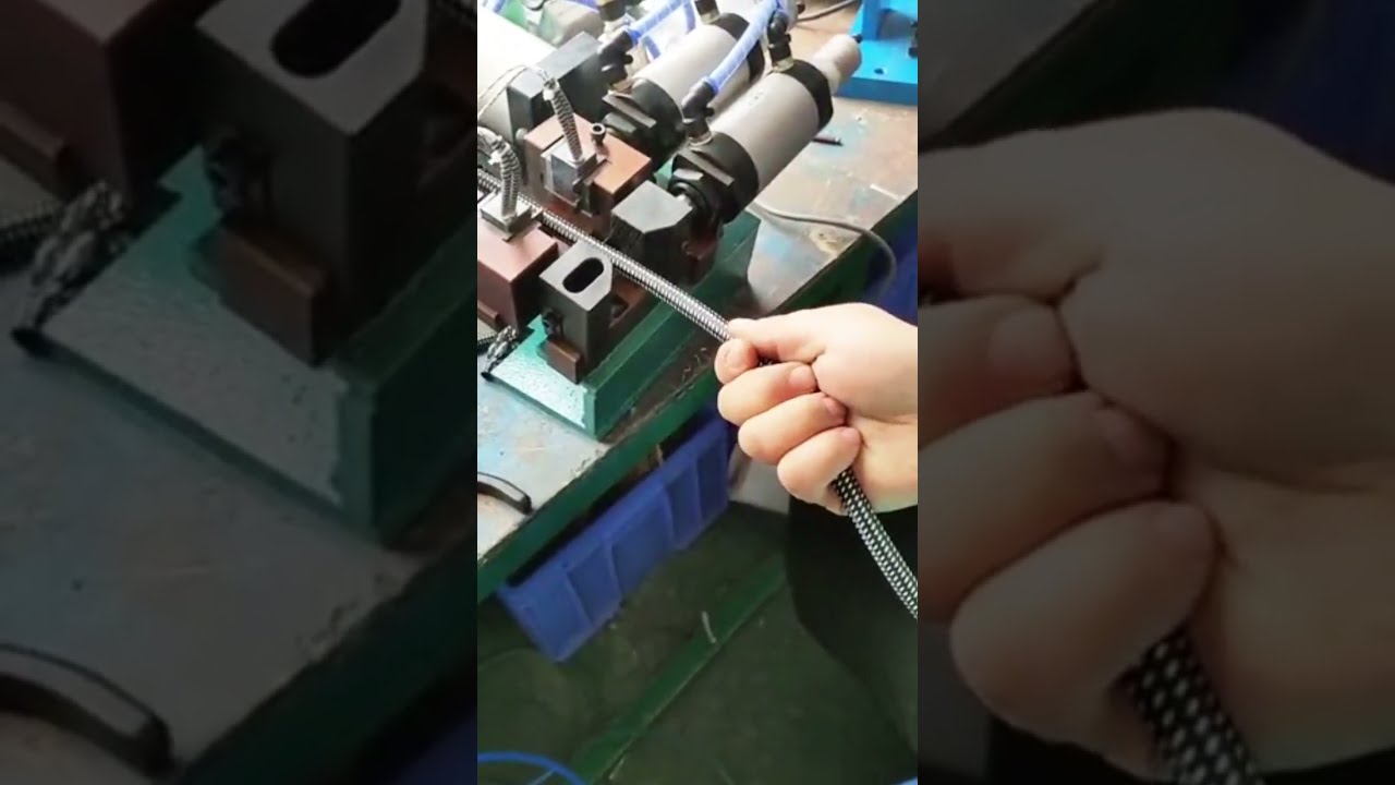 Pneumatic Thermal Stripping Machine for Braided Wire - Factory Automation