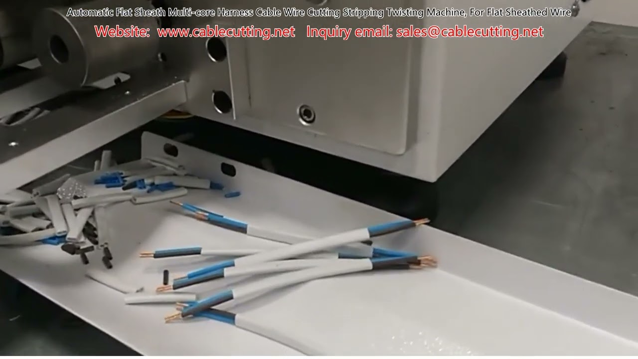 Automatic Flat Sheath Multi-Core Harness Cable Wire Cutting Stripping Twisting Machine