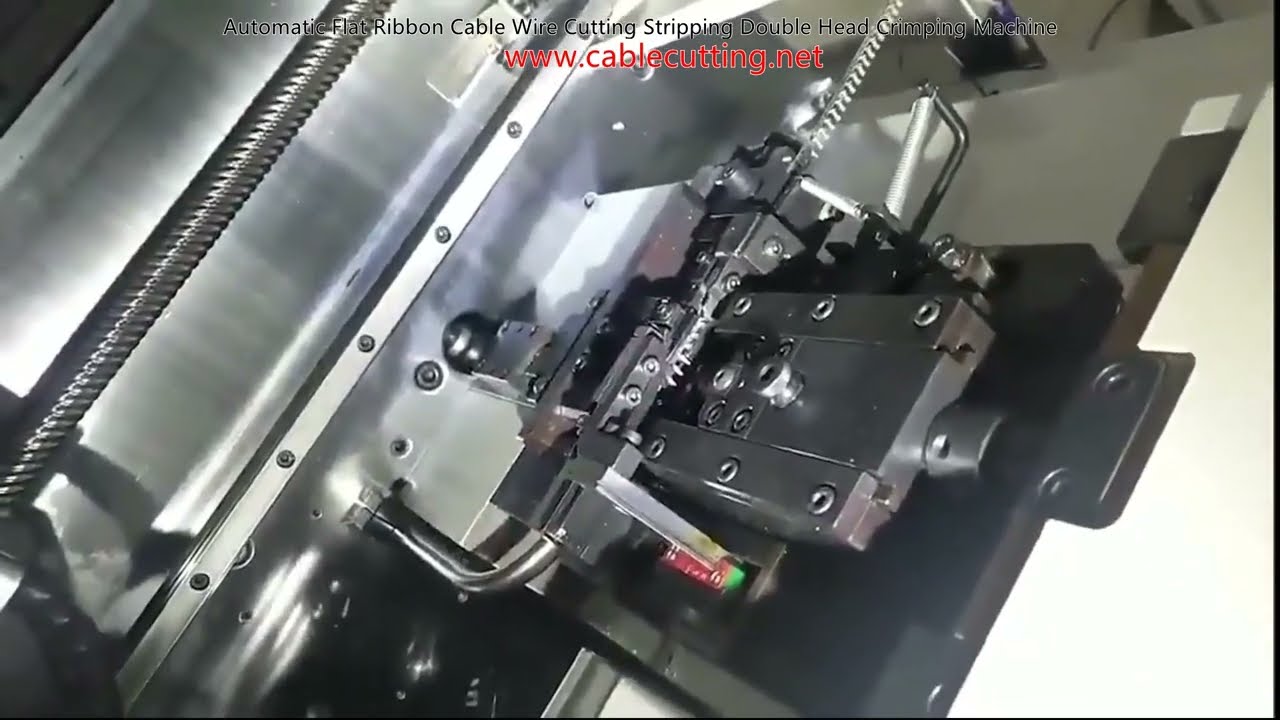 Automatic Flat Ribbon Cable Wire Cutting Stripping Double-Head Crimping Machine