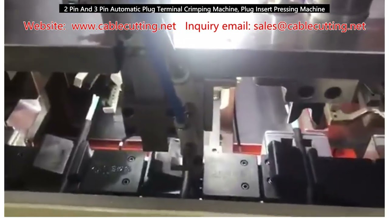 2-Pin and 3-Pin Automatic Plug Terminal Crimping and Insertion Machine