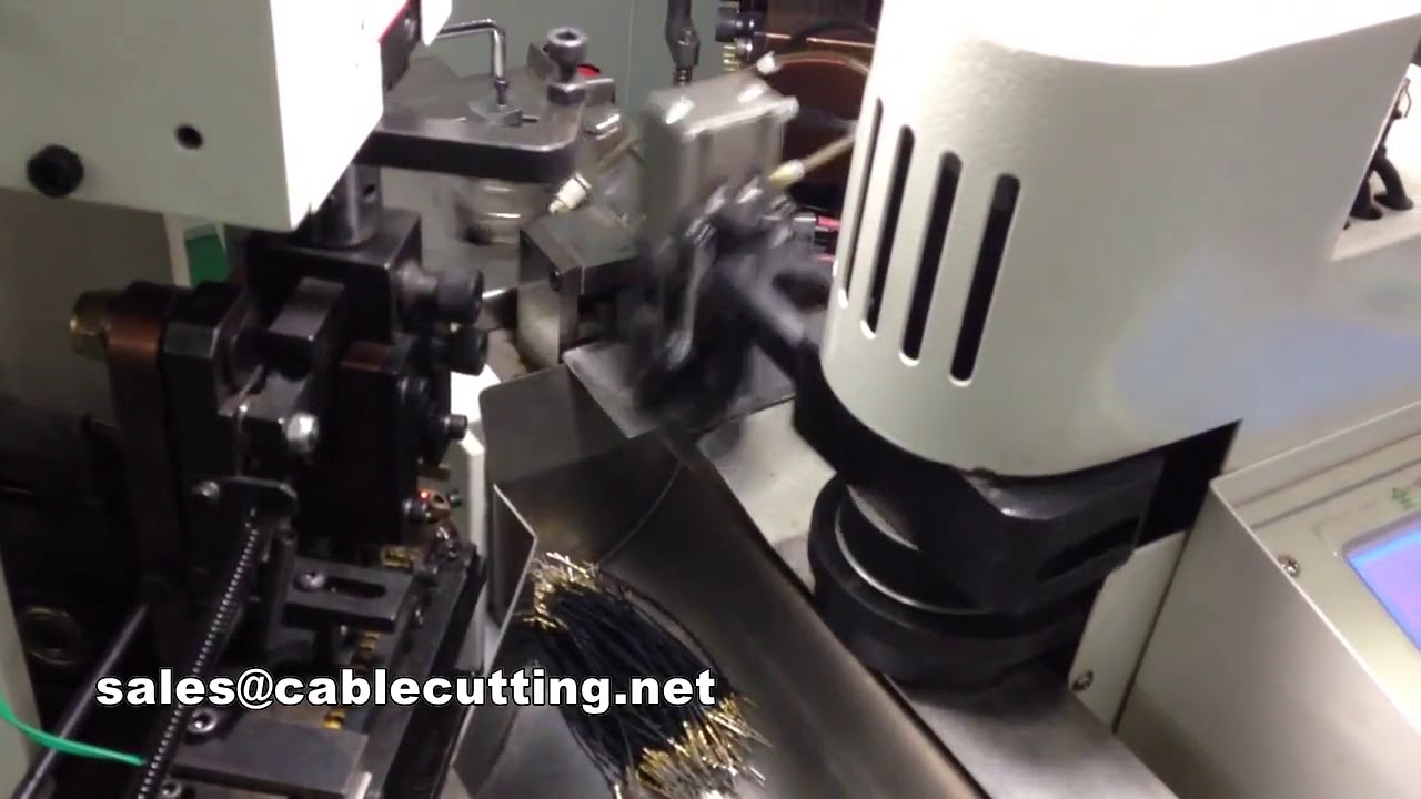 Fully automatic two ends gold needle terminal crimping machine,  with Brass Lug