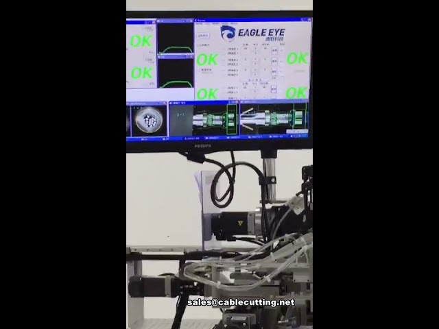 Full automatic terminal crimping machine, for terminal connector assembly insertion